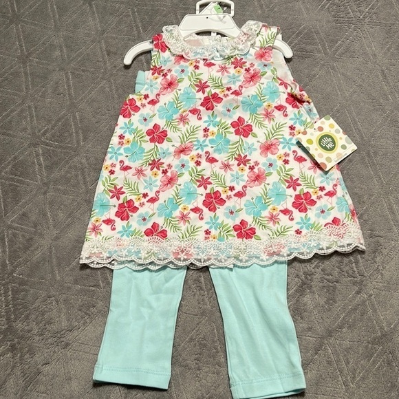 Floral with Flamingo print matching set - Picture 1 of 3